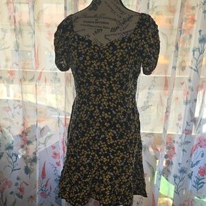 No Boundaries Floral Black and Yellow Dress